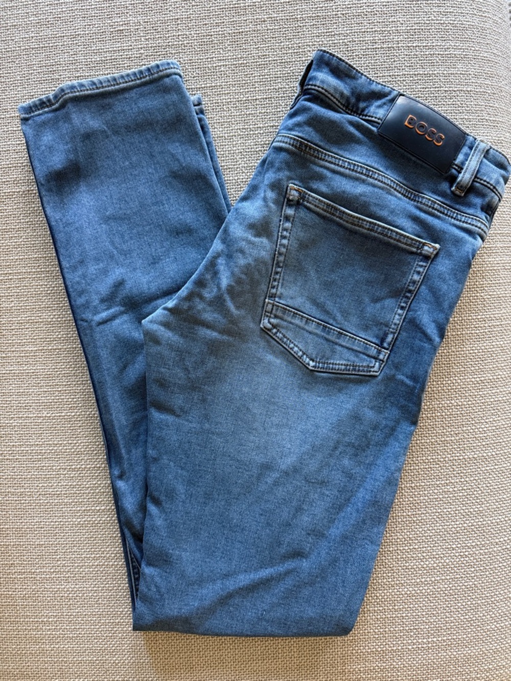 Boss Slim Fit Delaware Jeans in Medium Blue Wash
